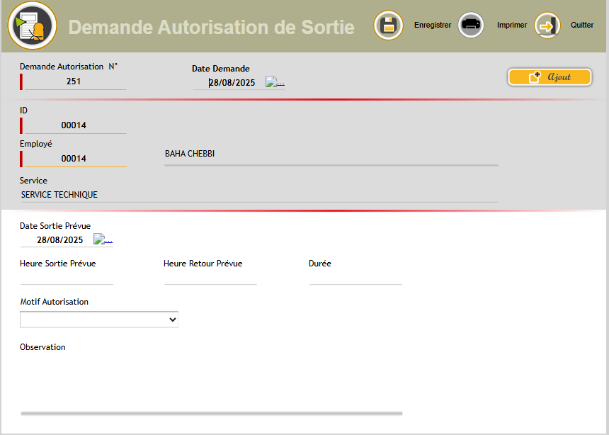 demande d'autorisation